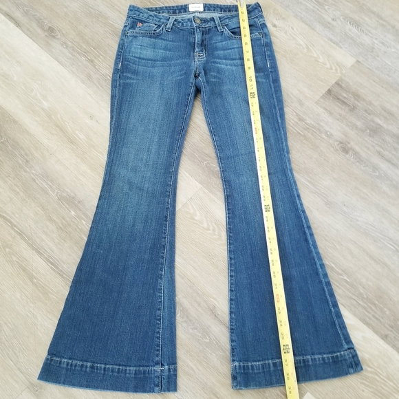 Hudson Vintage Low Rise Wide Leg Flare Women's Y2K Blue Jeans Flap Pockets sz 26 - Picture 9 of 14
